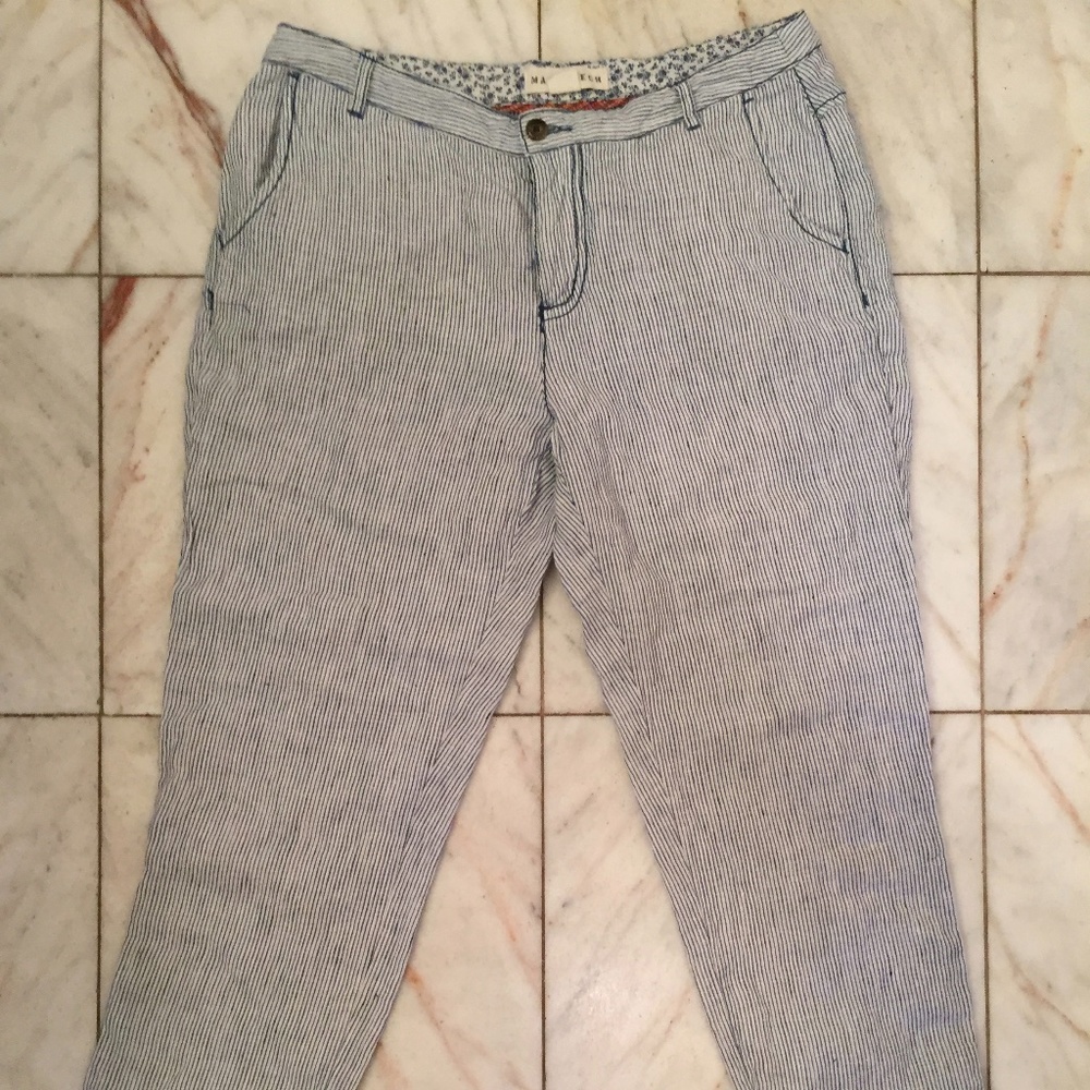 MARRAKECH Jason Linen Pinstripe Pants - Size 4
